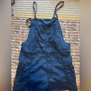 American Eagle Outfitters Blue Denim Short Overalls